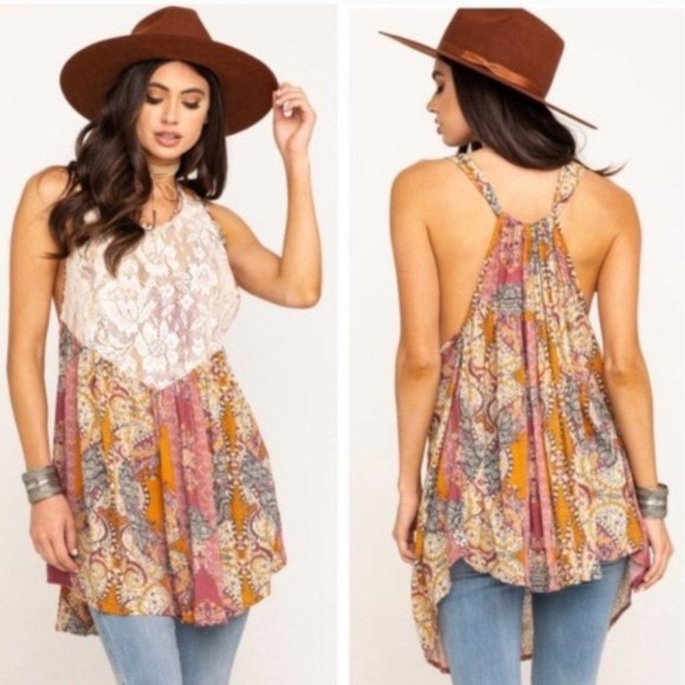 Free People Count Me In Trapeze Top - L,  NWT